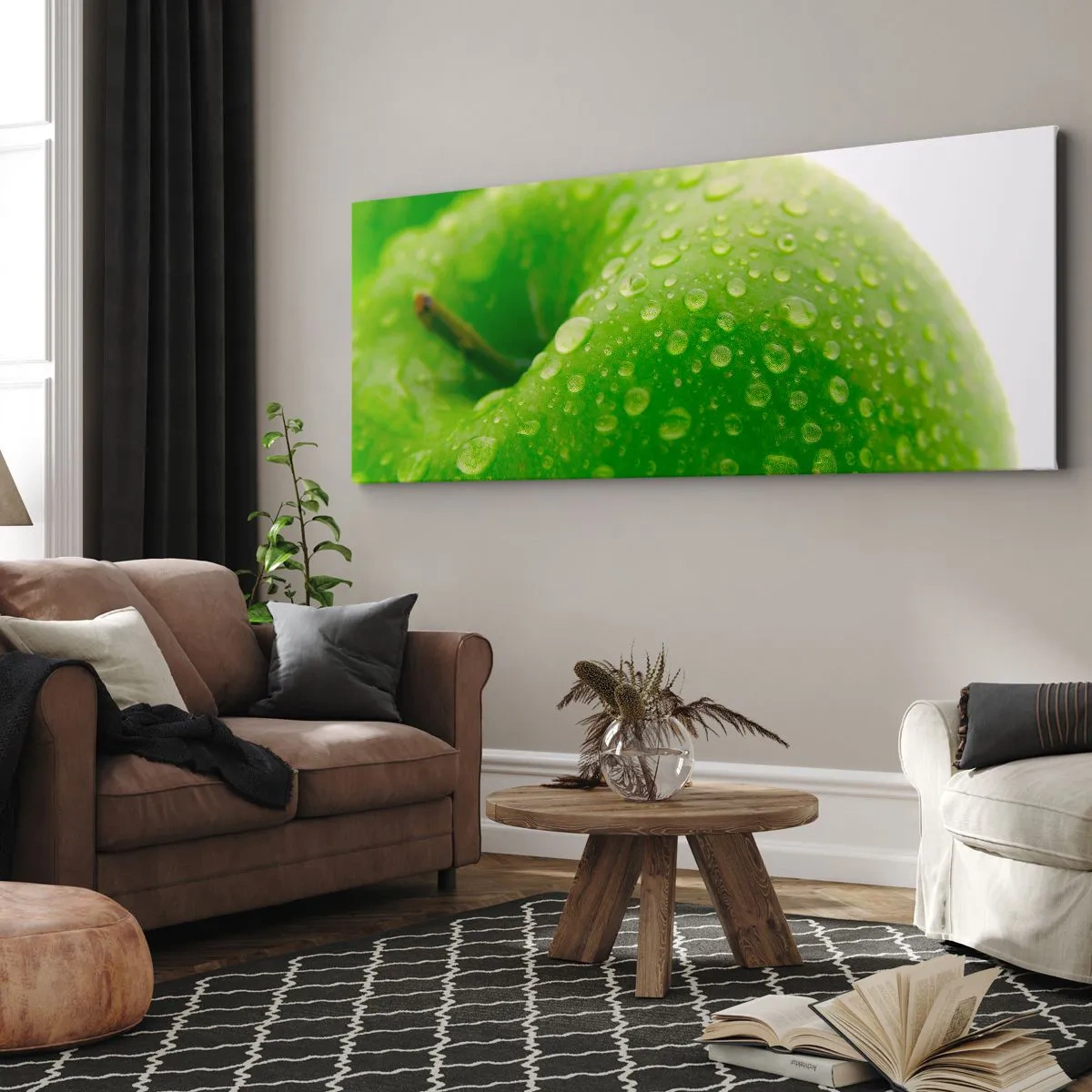 Canvastavla - Bild på duk - Kylig grön fräschhet - 100x40 cm