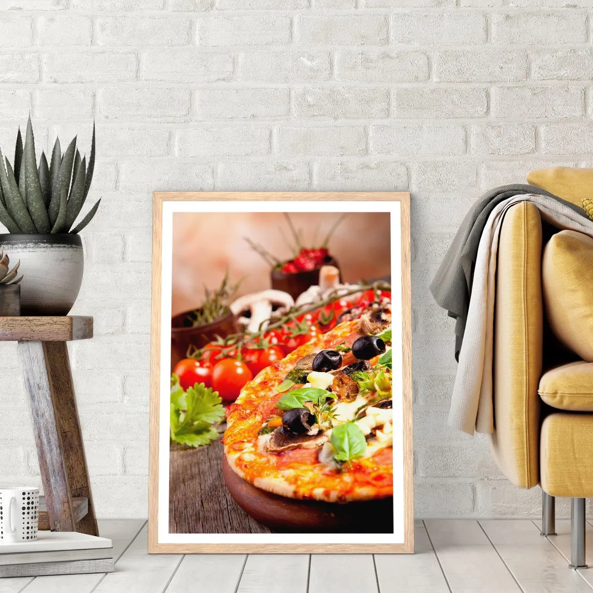 Affisch i ram av ljusek - Ingredienser ur jorden - 70x100 cm