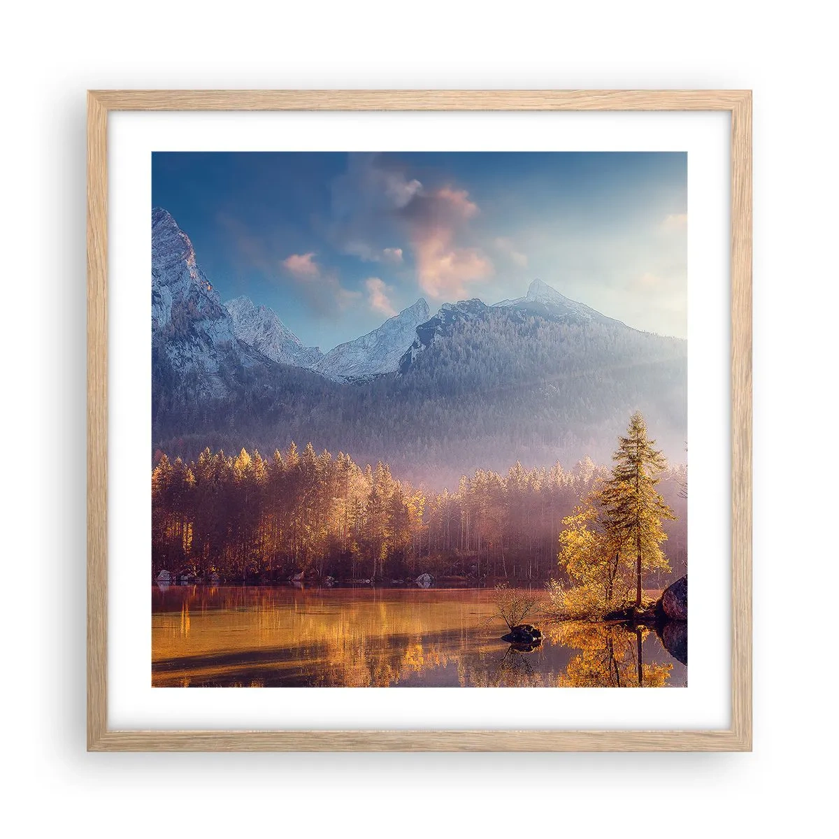 Affisch i ram av ljusek - I berg och dalar - 50x50 cm