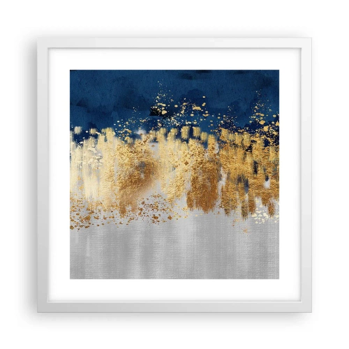 Affisch i vit ram - Modern komposition med blixt - 40x40 cm