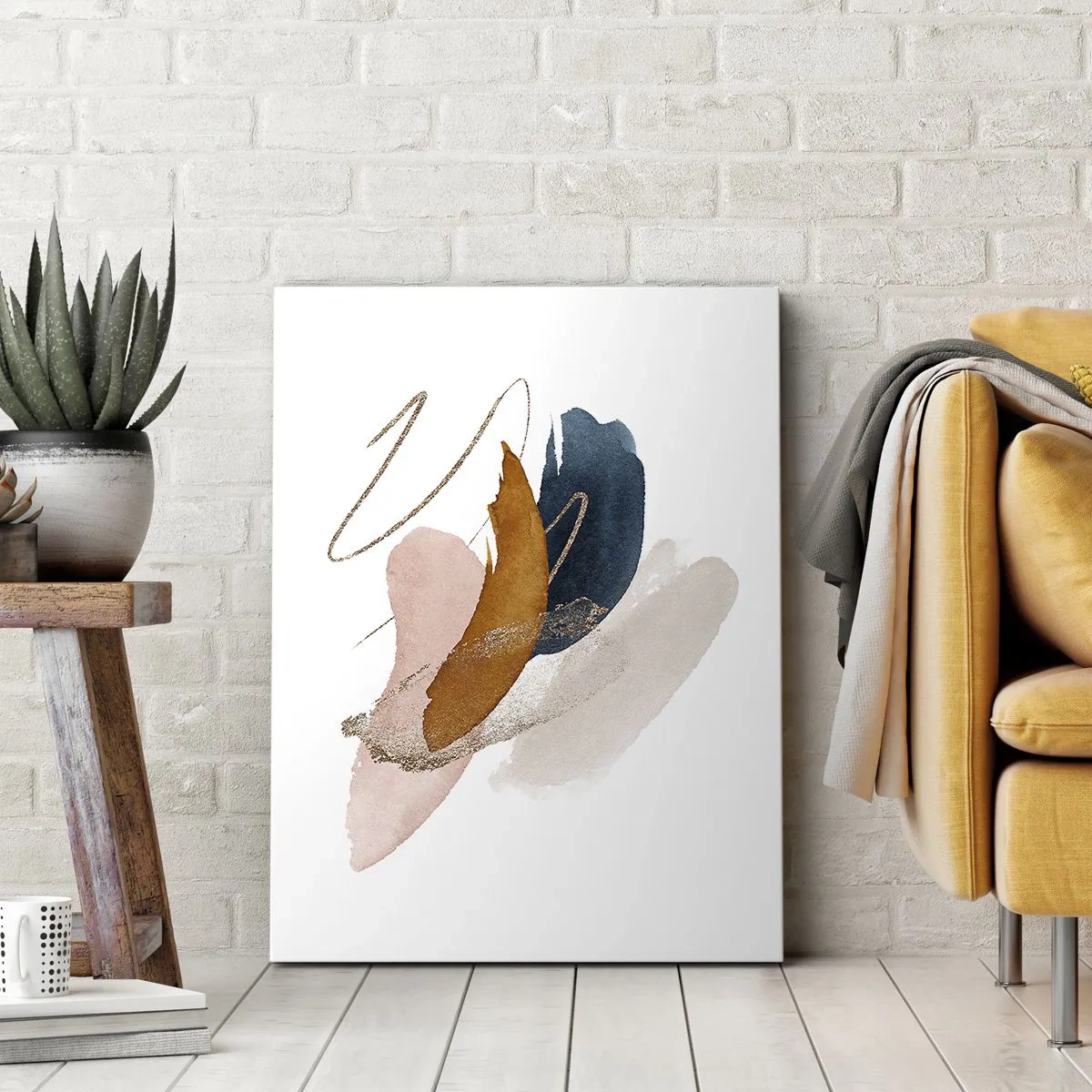 Canvastavla - Bild på duk - Bevingad komposition - 65x120 cm