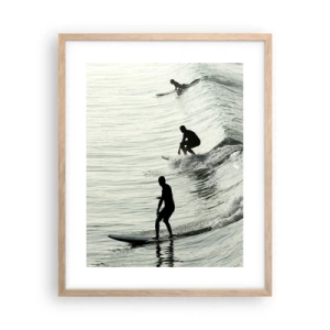 Affisch i ram av ljusek - Att möta vågen - 40x50 cm