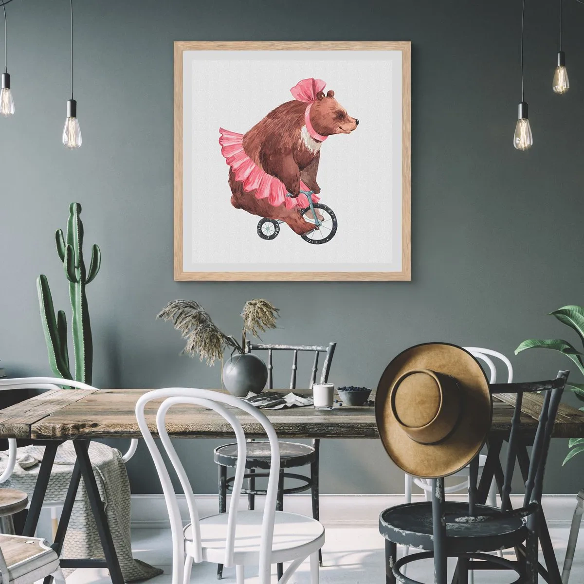 Affisch i ram av ljusek - Vilken cirkus! - 50x50 cm