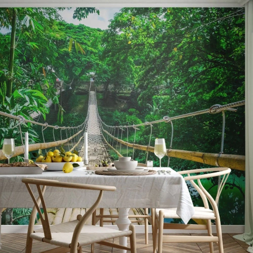 Fototapet Premium Canvas - Apbro över grönskan - Landskap, Djungel, Filippinerna - 450x315 cm