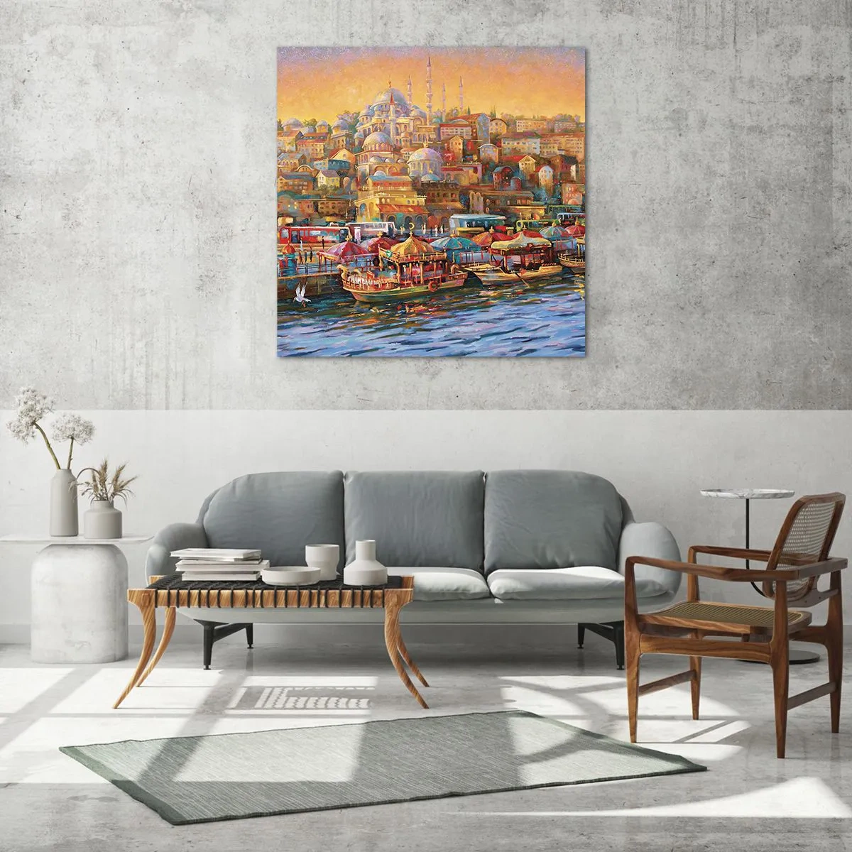 Glastavla - Bild på glas - Istanbul-berättelse - 50x50 cm