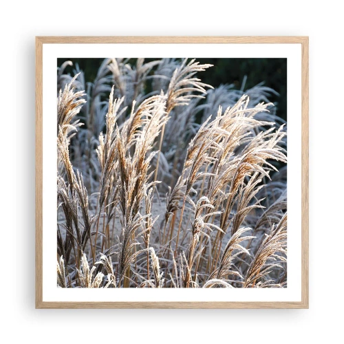 Affisch i ram av ljusek - Frostprydda - 60x60 cm