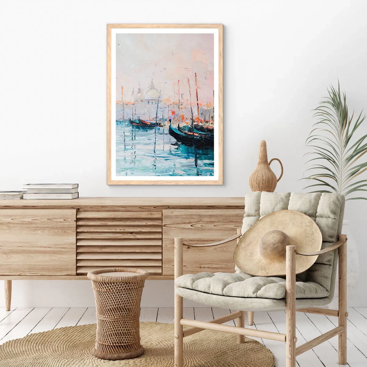 Affisch i ram av ljusek - Bortom vatten, bortom dimma - 70x100 cm