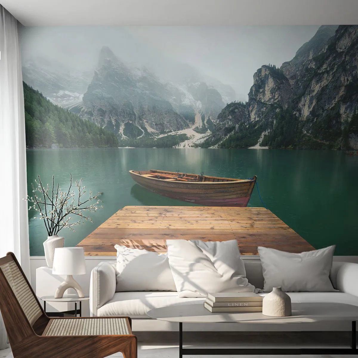Fototapet Standard Eco - Naturens mäktighet - Landskap, Berg, Sjö - 350x256 cm