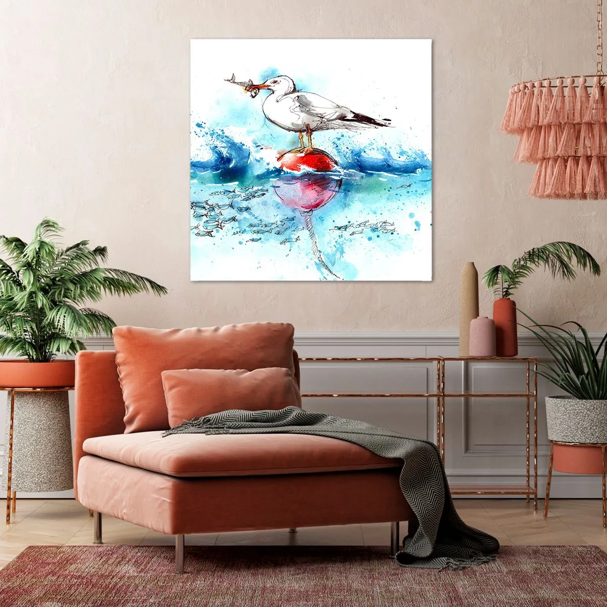 Canvastavla - Bild på duk - Framgångsrik fångst - 60x60 cm
