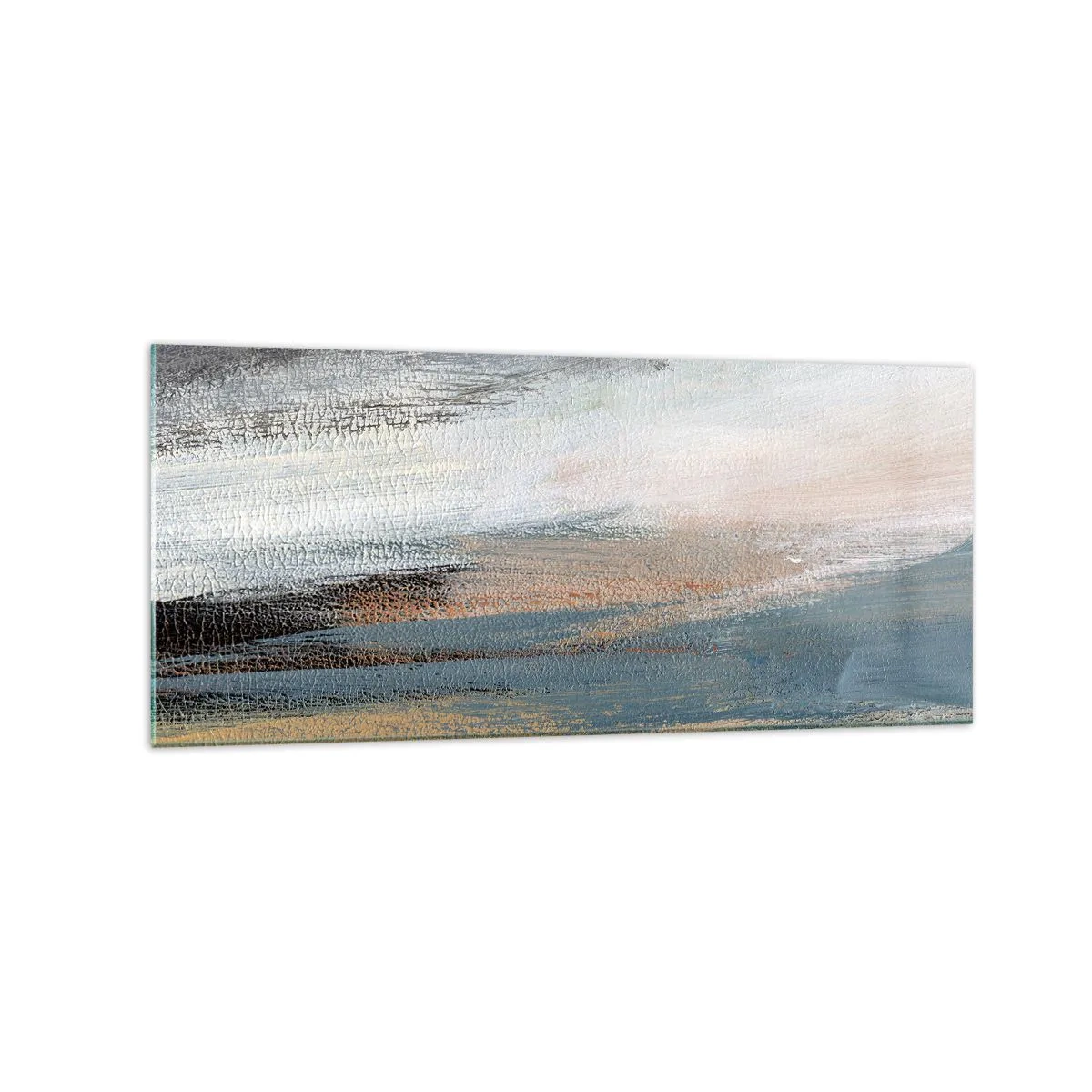 Glastavla - Bild på glas - Abstraktion: nordligt landskap - 120x50 cm