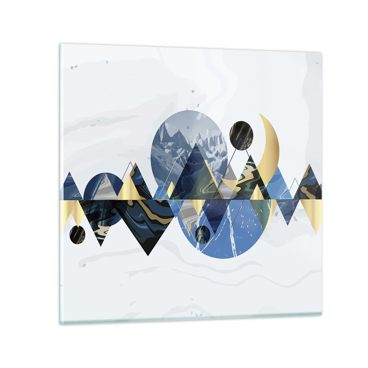 Glastavla - Bild på glas - Geometriskt landskap - 40x40 cm