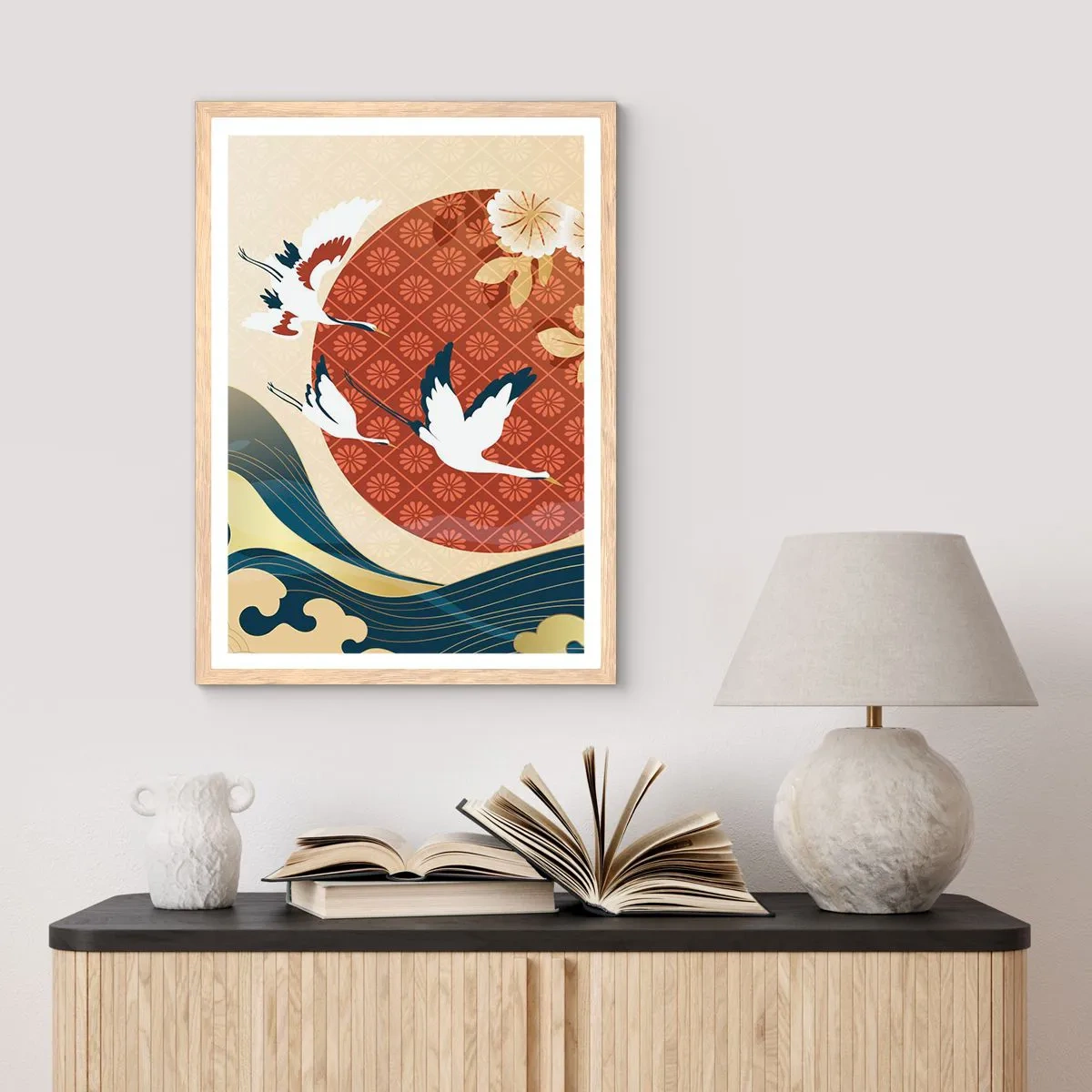 Affisch i ram av ljusek - Japansk saga - 50x70 cm