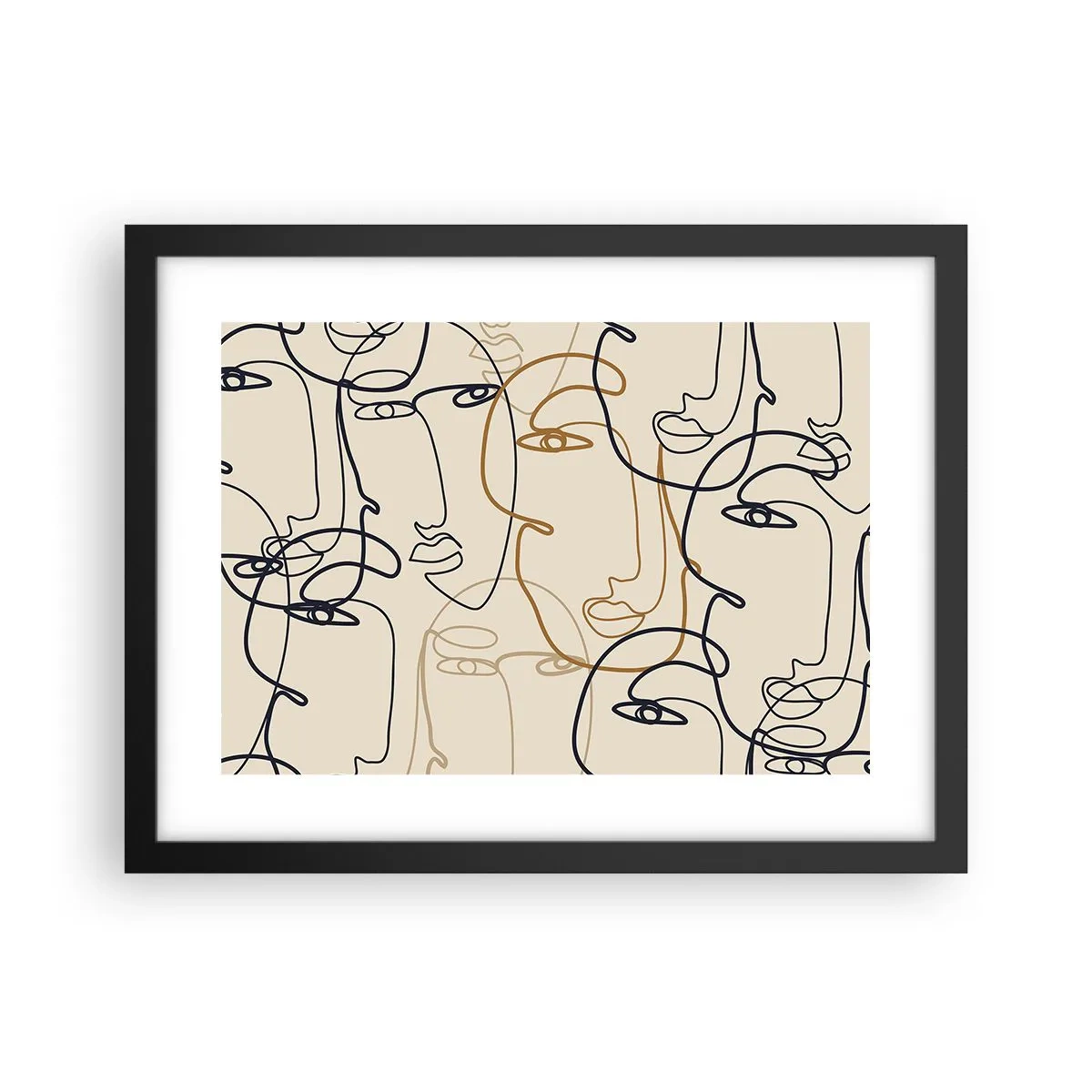 Affisch i svart ram - Mångfaldigad porträtt - 40x30 cm