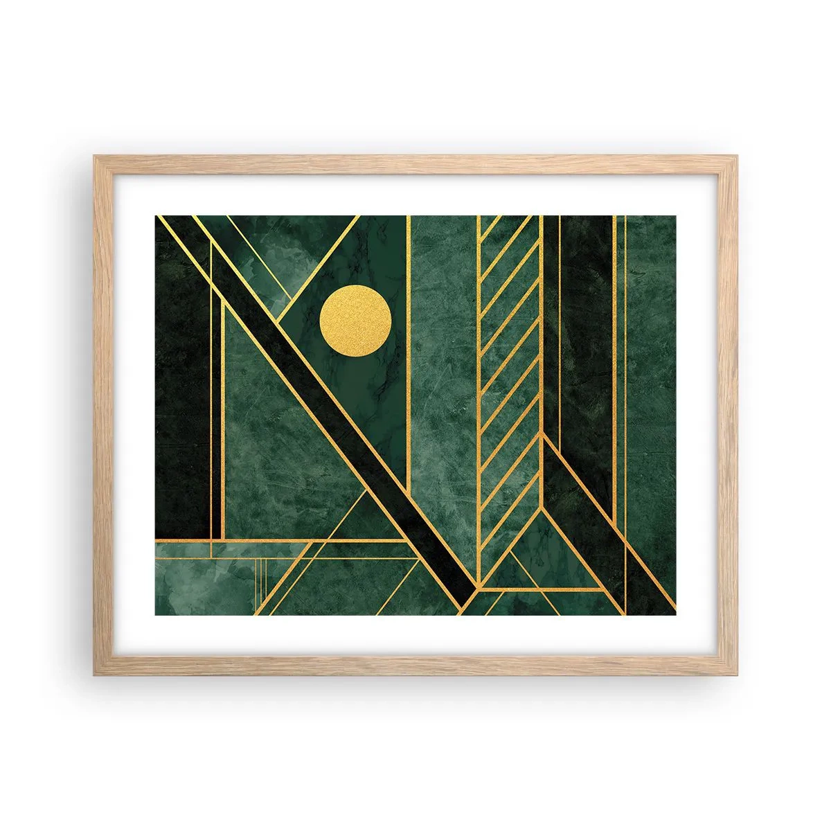 Affisch i ram av ljusek - Dynamik av guld och azurblå - 50x40 cm