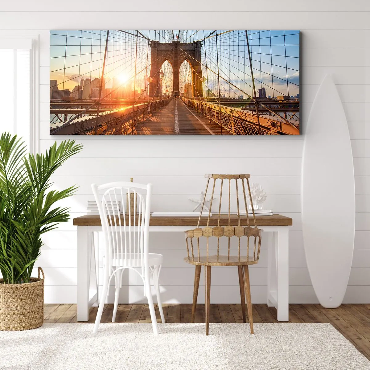 Canvastavla - Bild på duk - På guldbron - 100x40 cm