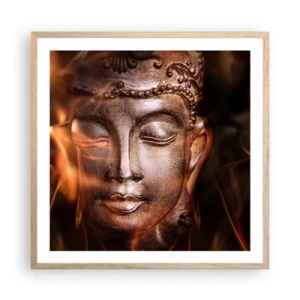 Affisch i ram av ljusek - Det finns bara här och nu - 60x60 cm