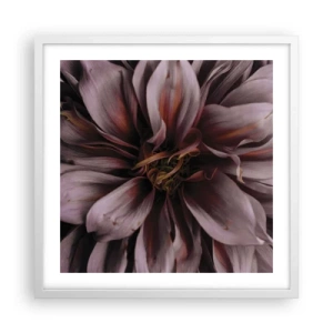 Affisch i vit ram - Blommigt hjärta - 50x50 cm