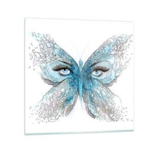 Glastavla - Bild på glas - Fjärilögon - 50x50 cm