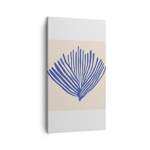 Canvastavla - Bild på duk - Blå solfjäder - 45x80 cm