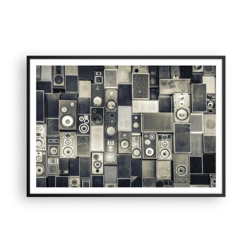 Affisch i svart ram - Allt väl - 100x70 cm