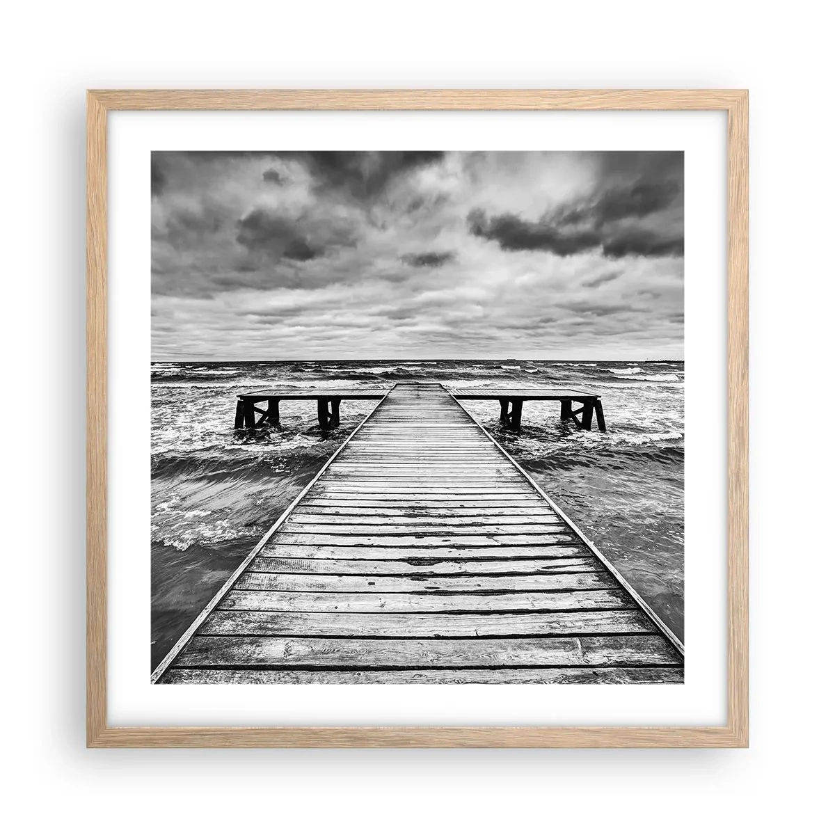 Affisch i ram av ljusek - Jag väntar på vind som blåser bort... - 50x50 cm