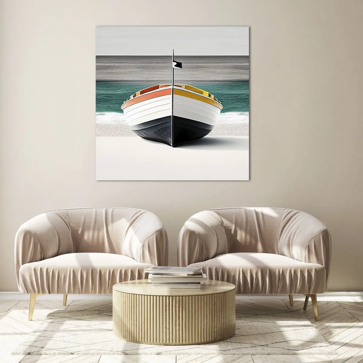 Glastavla - Bild på glas - På sin plats - 70x70 cm