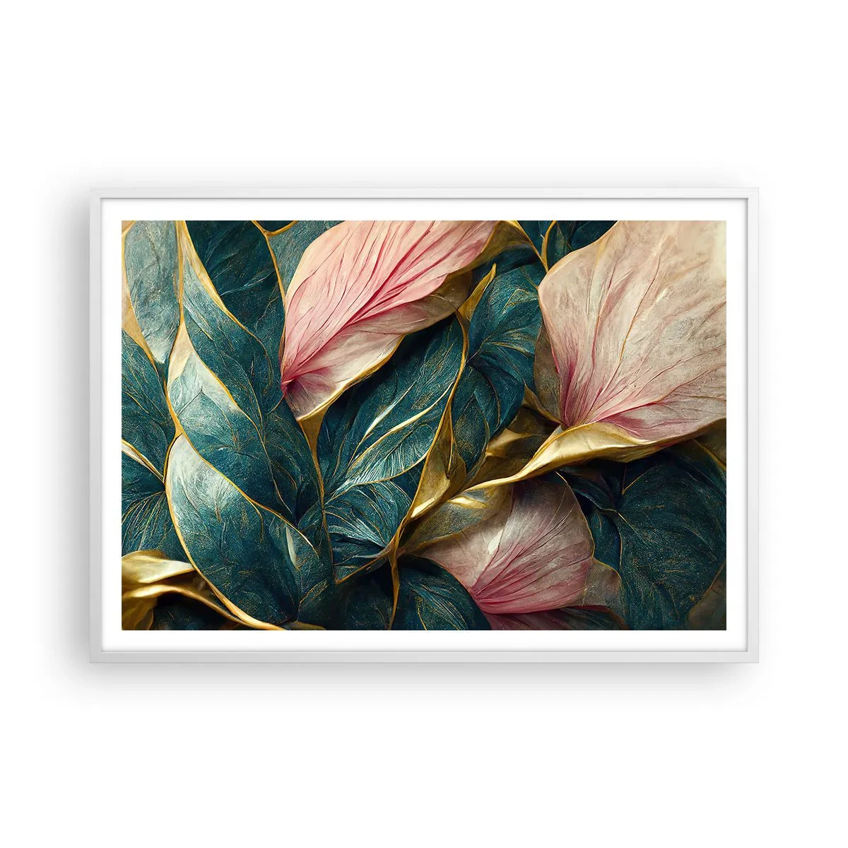 Affisch i vit ram - Naturlig elegans och stil - 100x70 cm