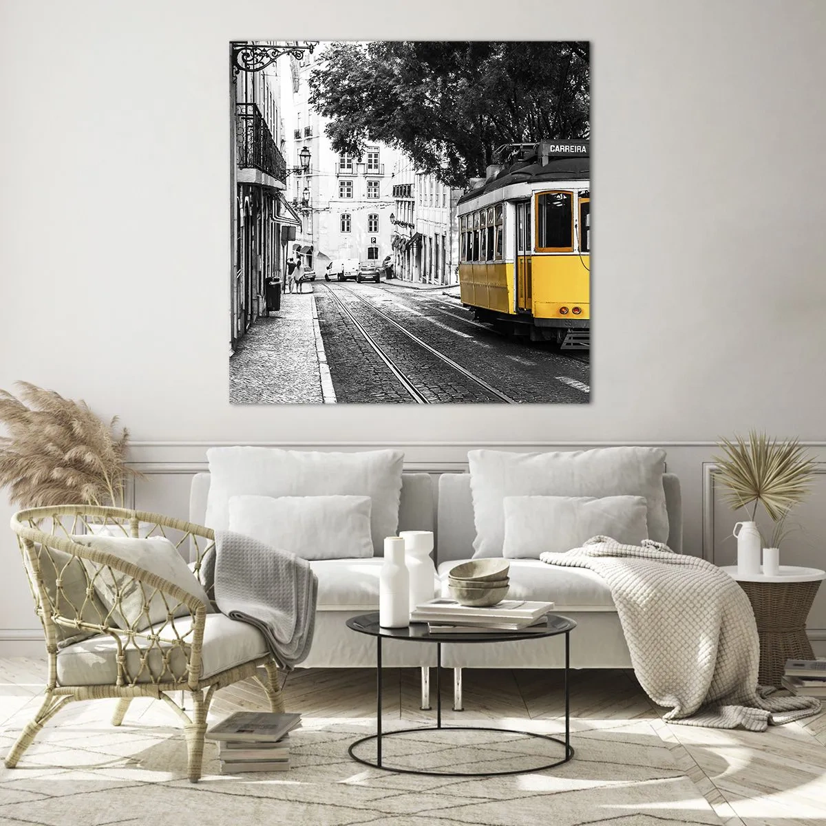 Glastavla - Bild på glas - Och en fado i bakgrunden - 70x70 cm