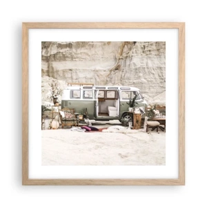 Affisch i ram av ljusek - Dags att börja resan - 40x40 cm