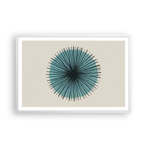 Affisch i vit ram - Radier mot blått - 91x61 cm