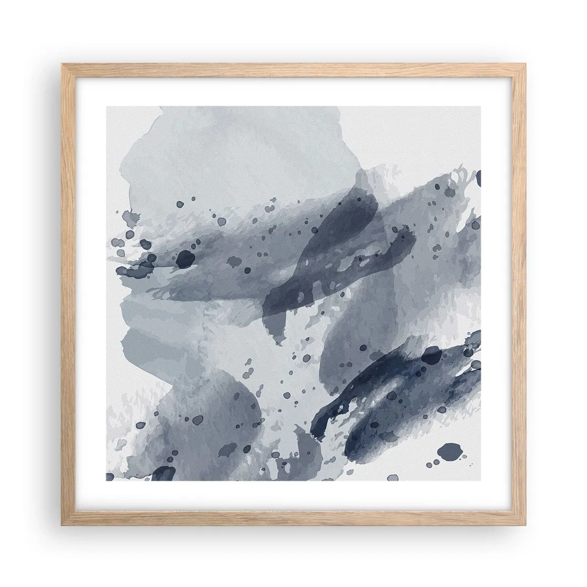 Affisch i ram av ljusek - Studie om vattnets natur - 50x50 cm