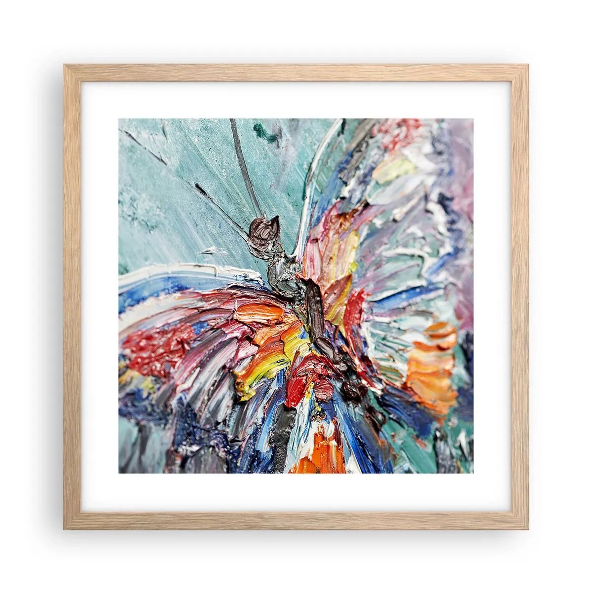 Affisch i ram av ljusek - Målad av naturen - 40x40 cm