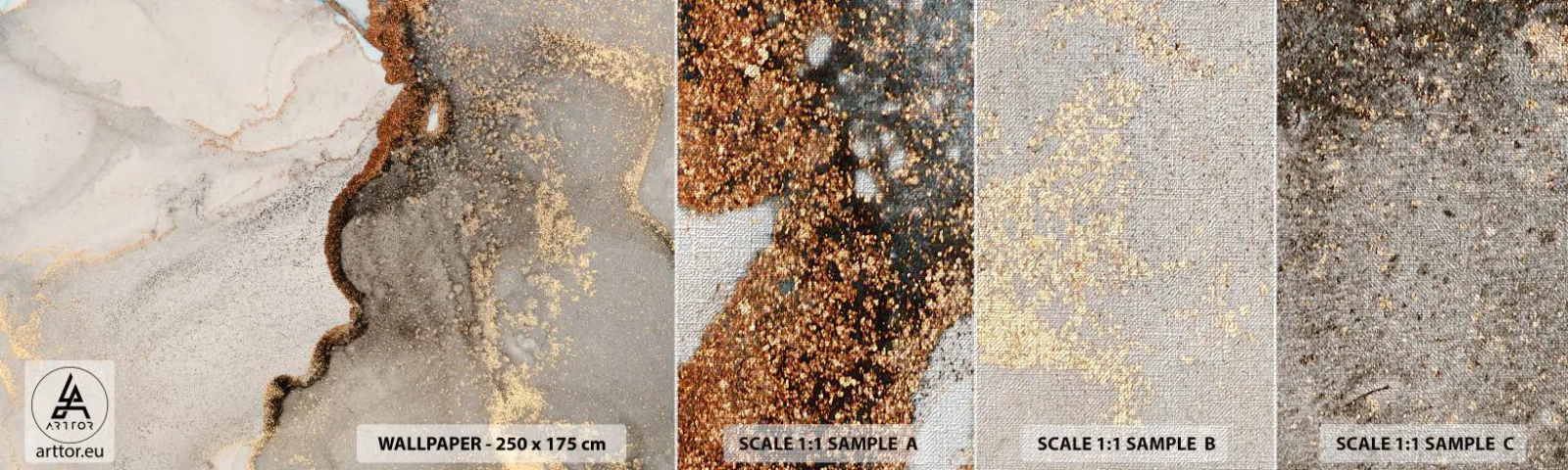 Provbit av fototapet Premium Canvas - På färgernas gräns - Abstraktion, Bit, Modern konst - 100x30 cm