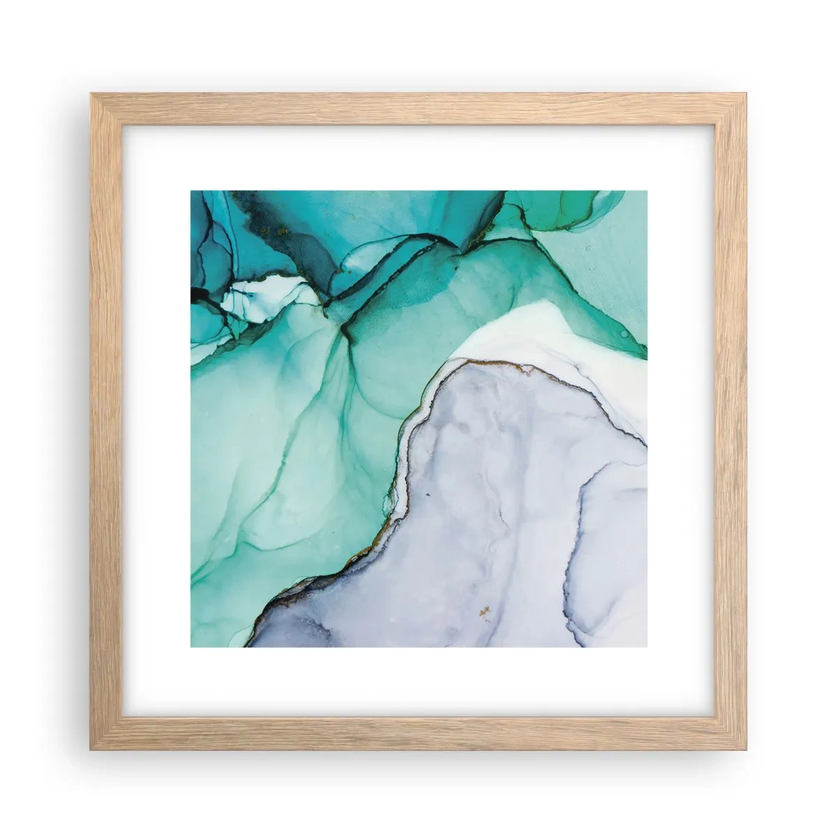 Affisch i ram av ljusek - En studie i turkos - 30x30 cm