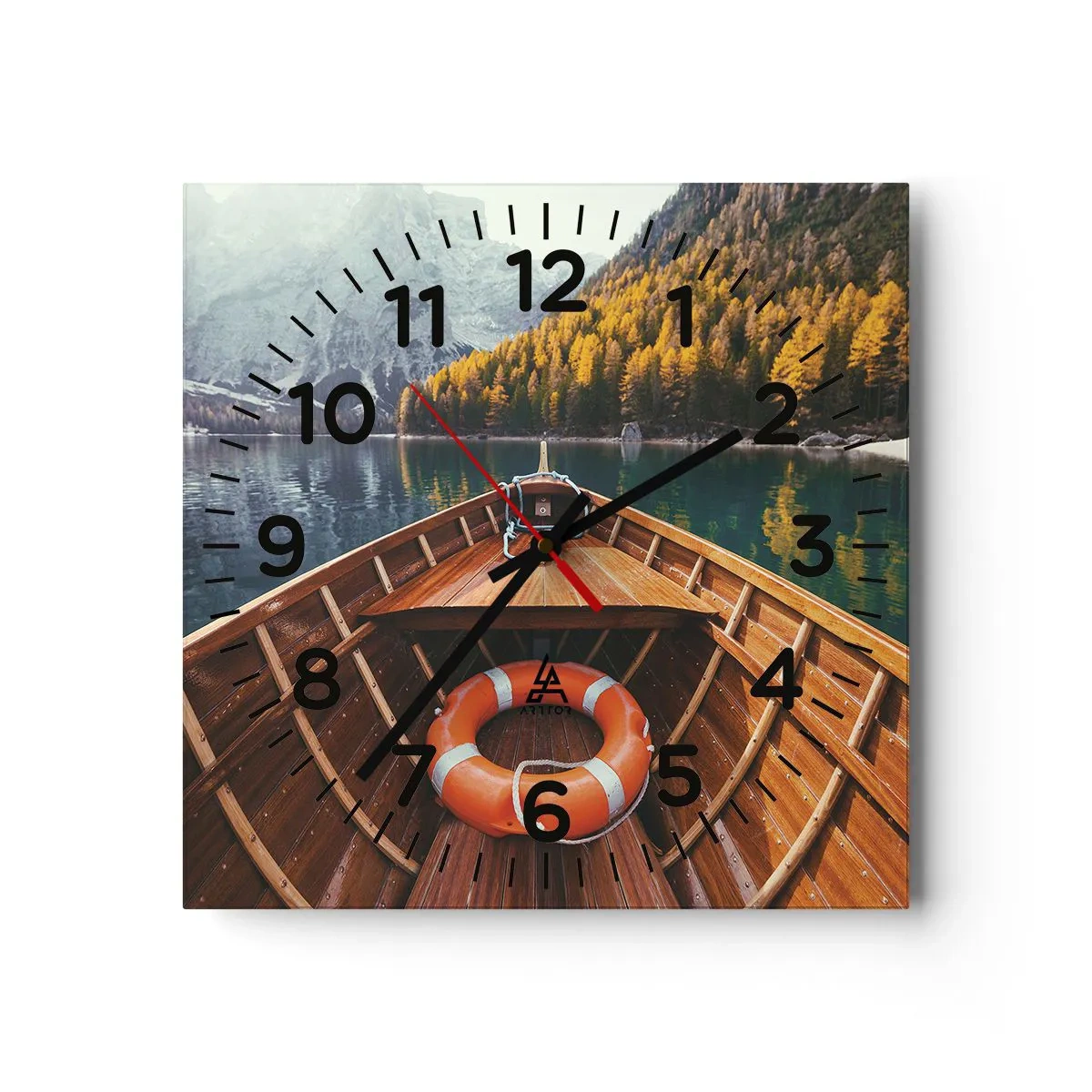 Väggklocka - Klocka på glas - Utflykt i fjällen - 40x40 cm