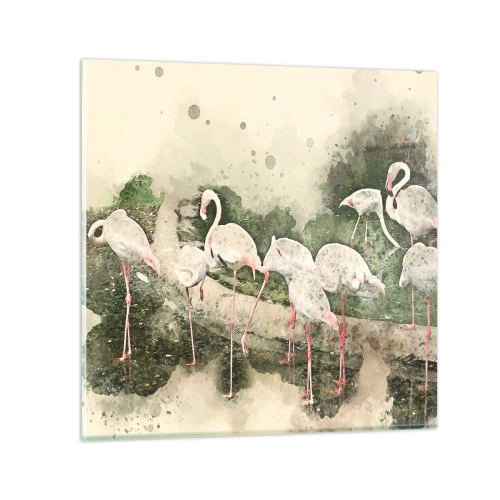 Glastavla - Bild på glas - Exotisk dröm - 70x70 cm