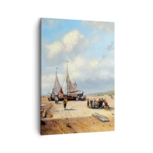 Canvastavla - Bild på duk - Efter en lyckad fångst - 50x70 cm