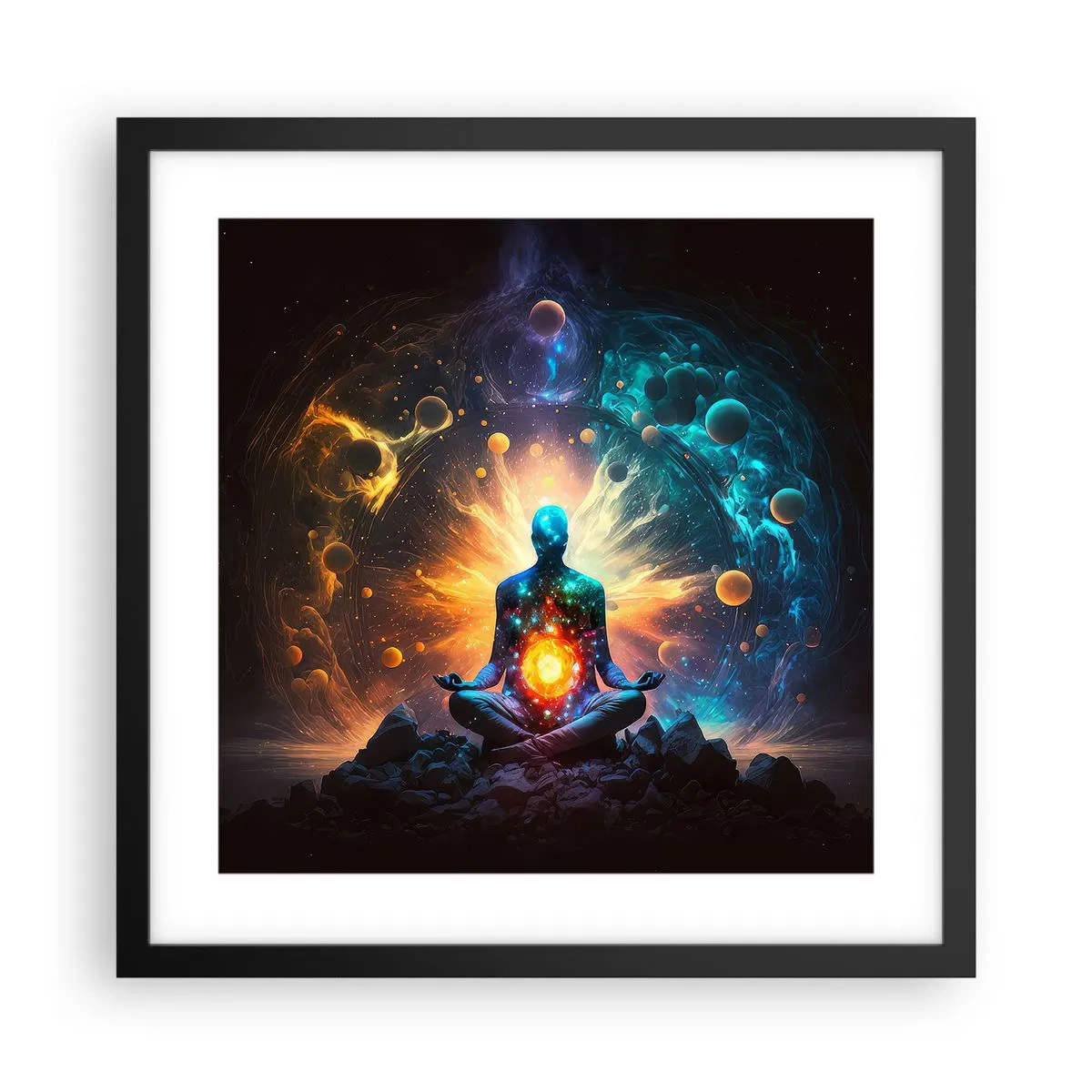 Affisch i svart ram - Kosmisk stillhet - 40x40 cm