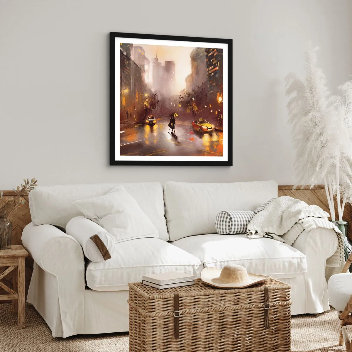 Affisch i svart ram - I New Yorks ljus - 30x30 cm