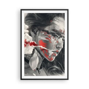 Affisch i svart ram - Röd-vit absurdhet - 61x91 cm