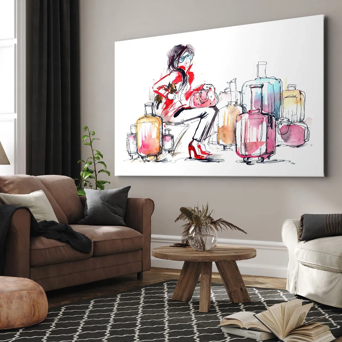 Canvastavla - Bild på duk - Låt oss sätta oss inför resan - 120x80 cm