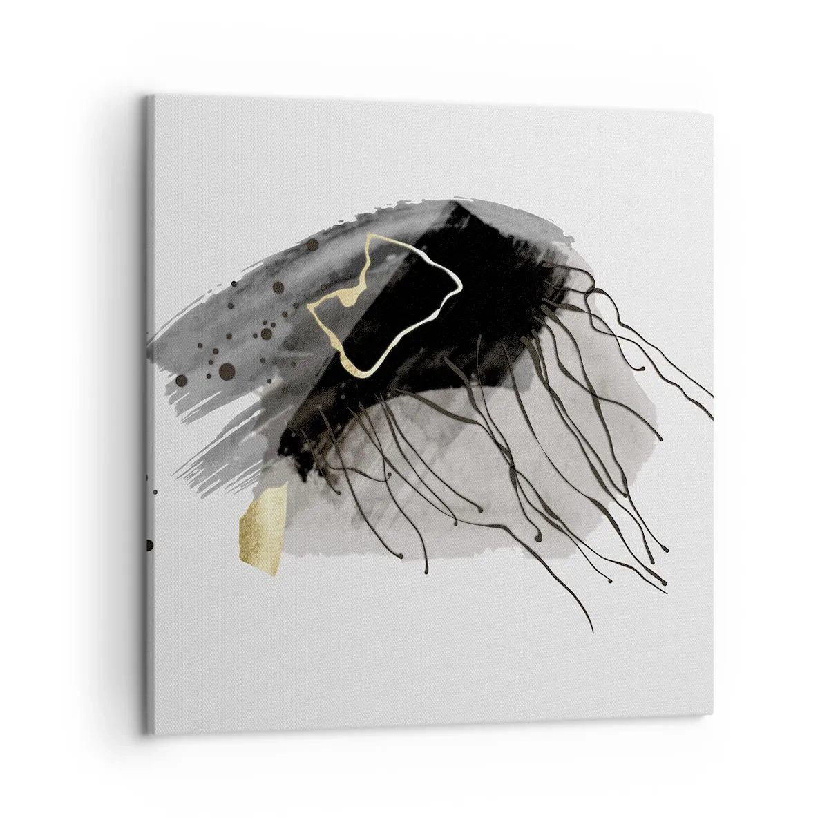 Canvastavla - Bild på duk - I svart och guld - 50x50 cm