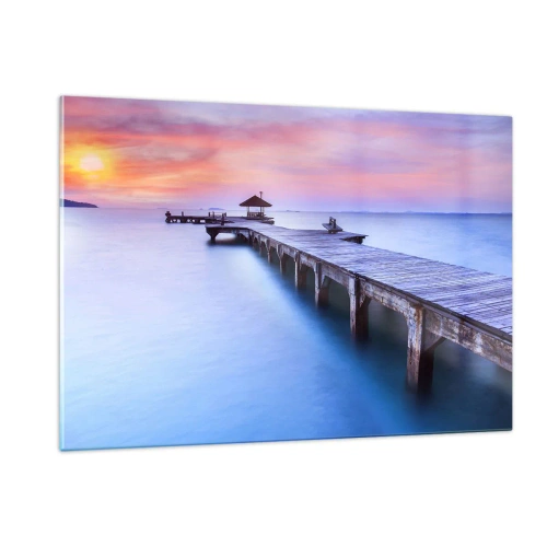 Glastavla - Bild på glas - Lugnets hav ända fram till horisonten - 120x80 cm