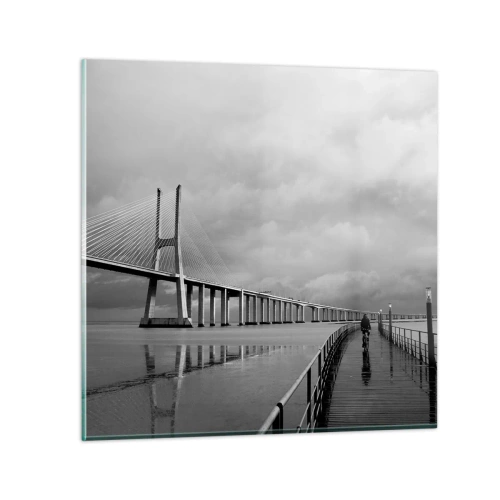 Glastavla - Bild på glas - Var och en får det han/hon förtjänat - 70x70 cm