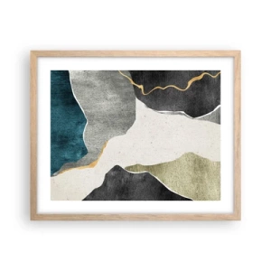 Affisch i ram av ljusek - Mosaikkomposition med en guldtråd - 50x40 cm