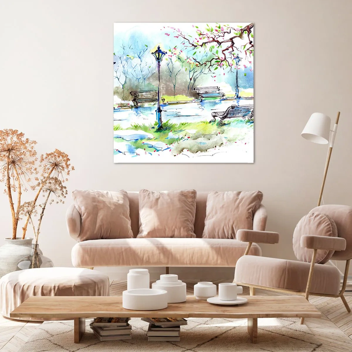 Canvastavla - Bild på duk - Parktystnadens charm - 50x50 cm