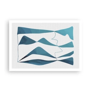 Affisch - Abstraktion: en turkos förening - 100x70 cm