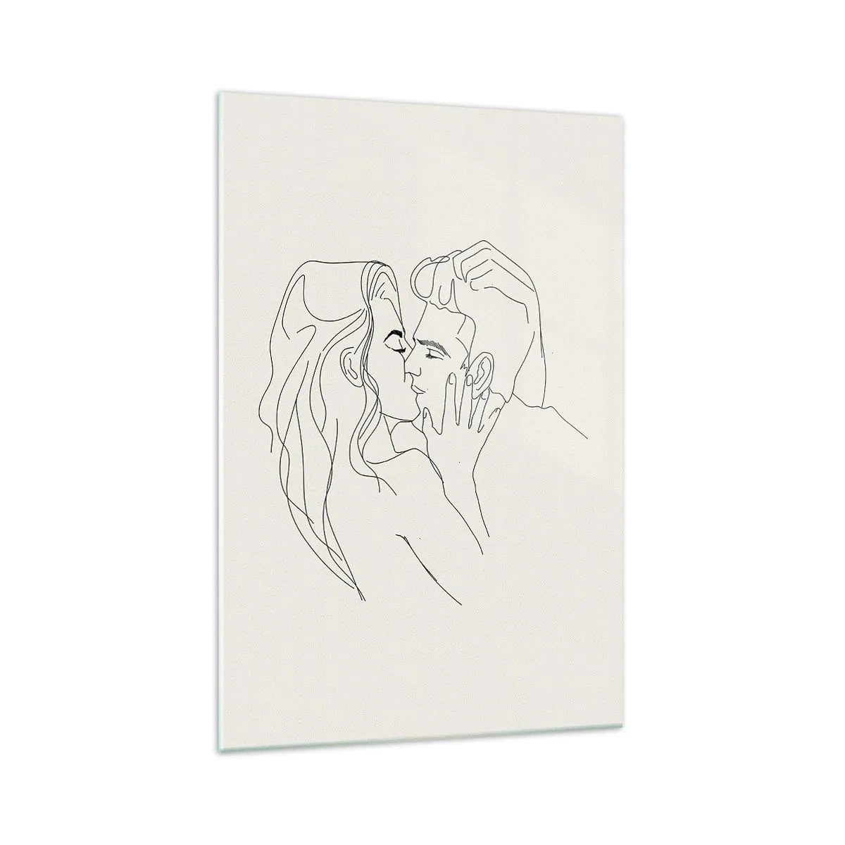 Glastavla - Bild på glas - I kärlekens famn - 70x100 cm