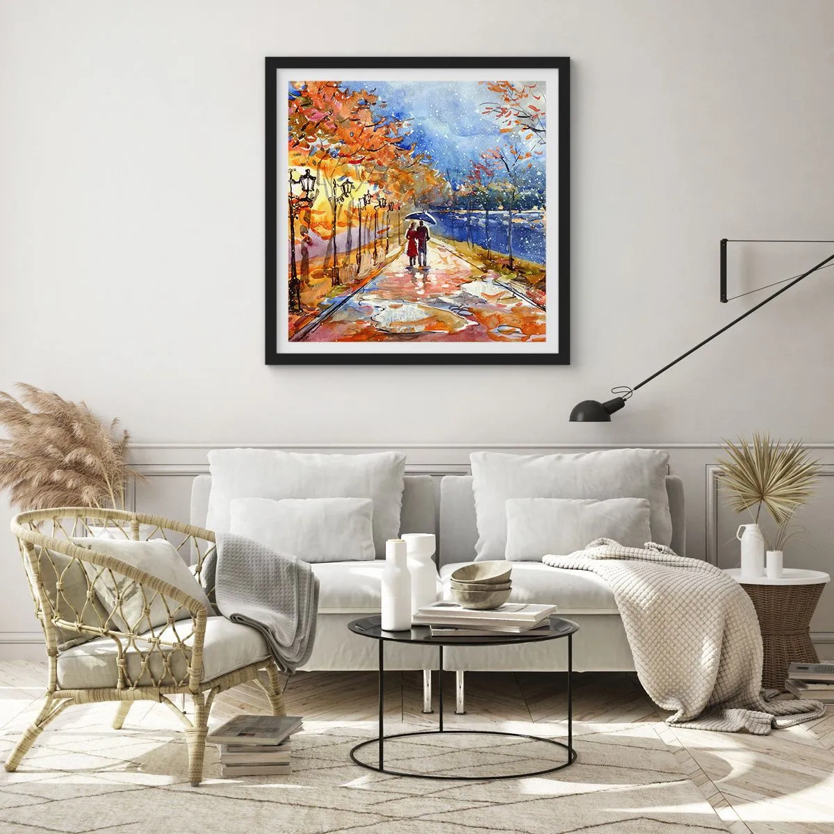 Affisch i svart ram - Tillsammans mot tidens gräns - 60x60 cm