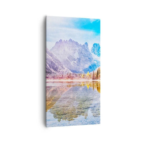 Canvastavla - Bild på duk - Det är redan höst i fjällen - 55x100 cm